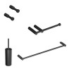 Pack accessoris bany, 5 pcs, acer inoxidable, negre mat. (UD)