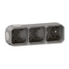 069680L-CAIXA AMB MEMBRANES PLEX MODULAR, 3 ELEMENTS HORITZONTALS I VERTICALS, GRIS-LEGRAND (UD)