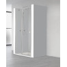 IMPEX - MAMPARA AC-206 ARC IRIS PLUS (1F ESQ. + 1ABATIBLE) F.450 x A.650 CROM TRANSP. (UD)