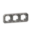 069687L-MARC D'ENCASTAR PLEX MODULAR, 3 ELEMENTS HORITZONTALS O VERTICALS, GRIS-LEGRAND (UD)