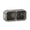 069672L-CAIXA AMB MEMBRANES PLEX MODULAR, 2 ELEMENTS HORITZONTALS I VERTICALS, GRIS-LEGRAND (UD)